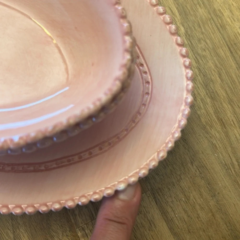 POTTERYBARN beaded egg plates set